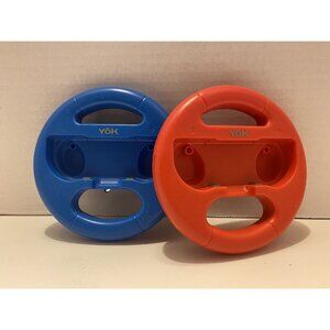 Set Of Two NIntendo Switch Joy-Con Steering Wheel Handle Grips - Red & Blue
